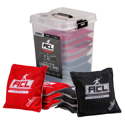 American Cornhole League | ACL® REC Red/Black Stick-N-Slick Cornhole Bags_ACL_1