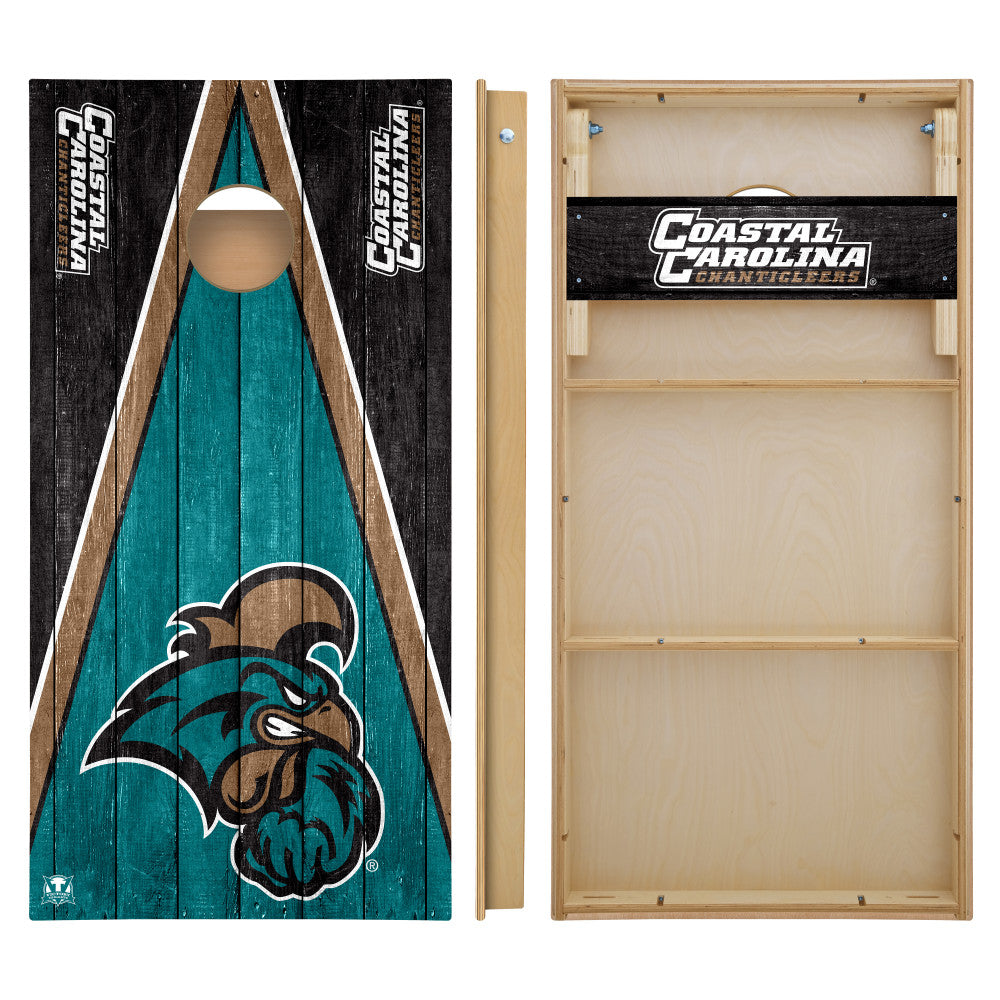 OFFICIALLY LICENSED - Bring your game day experience one step closer to your favorite team with this Coastal Carolina University Chanticleers 2x4 Tournament Cornhole from Victory Tailgate_2