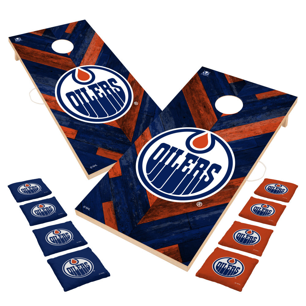 Edmonton Oilers | 2x4 Solid Wood Cornhole_Victory Tailgate_1